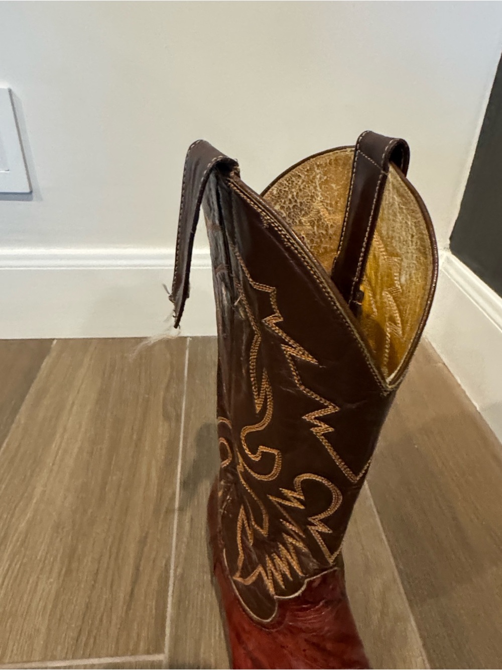 Classic Two-Tone Women’s Western Heeled Boots - Tan & Brown - Picture 9 of 12